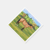 バックスキン・ダン・クォーター馬 スタンダードカクテルナプキン (角)