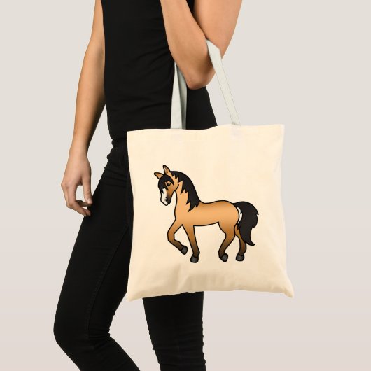 バックスキン+馬+の+イラスト+かわいい トートバッグ (正面(商品))