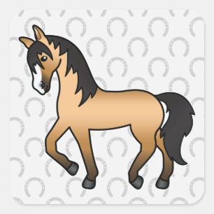 バックスキン+馬+の+ウォーキング+漫画 スクエアシール