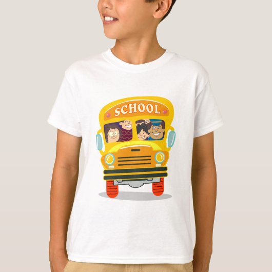 バックスクールのスクールバスバスの学生輸送 Tシャツ (正面)