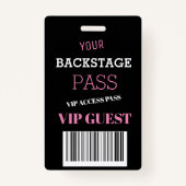 バックステージミュージックフェスティバルピンクアクセスパスVIP バッジ (正面)