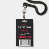 バックステージミュージックフェスティバルブラックアクセスパスVIP バッジ (Front with Lanyard)