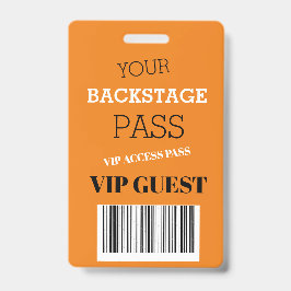 バックステージミュージックフェスティバル オレンジアクセスパス VIP バッジ