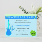 バックステージ・パス誕生日招待状 招待状 (スタンド正面)