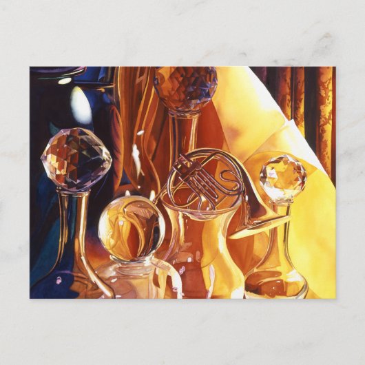 「バックステージ」ミュージカル楽器&グラスアート ポストカード (正面)