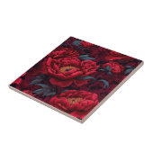 バックスプラッシュ用の美しい赤い牡丹タイル タイル (側面)