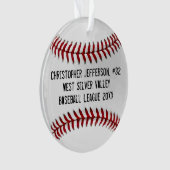 バックスポーツで写真を撮った野球パーソナライズされた選手 オーナメント (正面)