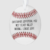 バックスポーツで写真を撮った野球パーソナライズされた選手 オーナメント (正面)
