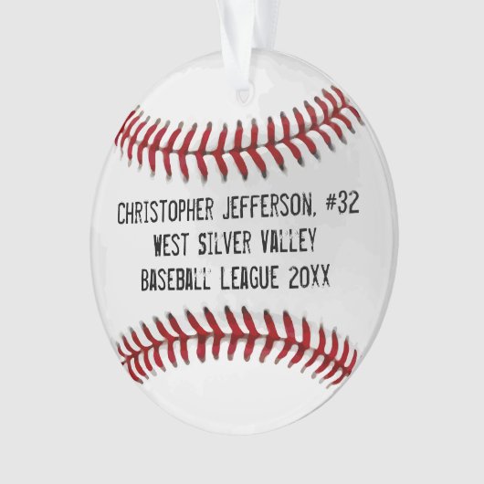 バックスポーツで写真を撮った野球パーソナライズされた選手 オーナメント (正面)