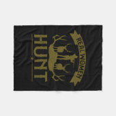 バックディアー狩りハンターガール実在ガール女子狩り フリースブランケット (正面(横))