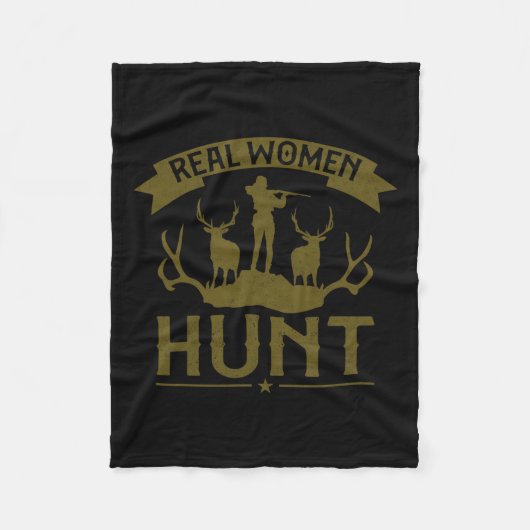 バックディアー狩りハンターガール実在ガール女子狩り フリースブランケット (正面)