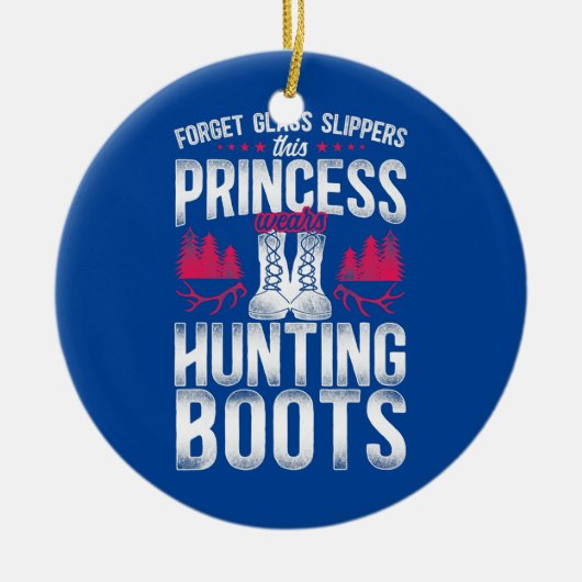 バックディアー狩りハンターガール忘れヴィンテージ セラミックオーナメント (正面)