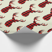 バックディアー狩りレッドブラックプレイドクリスマス ラッピングペーパー (角)