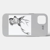 バックディア〔雄ジカの〕枝角狩り動物野生自然 Case-Mate iPhoneケース (裏面 (横))