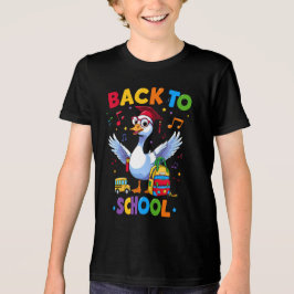 バックトゥスクールグース - カラフルで楽しいTシャツデザイン トライブレンドTシャツ