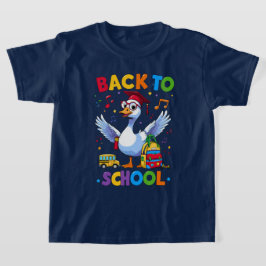 バックトゥスクールグース - カラフルで楽しいTシャツデザイン Tシャツ