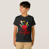 バックトゥスクールチーム 5年生 こんにちは 生徒 先生 Tシャツ (正面フル)