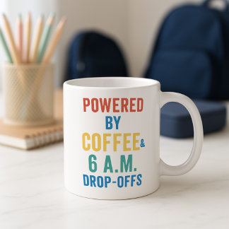 バックトゥスクール朝のマグカップ;電源 コーヒーマグカップ