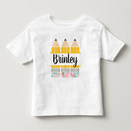 バックトゥスクール鉛筆シャツ、女の子用 トドラーTシャツ