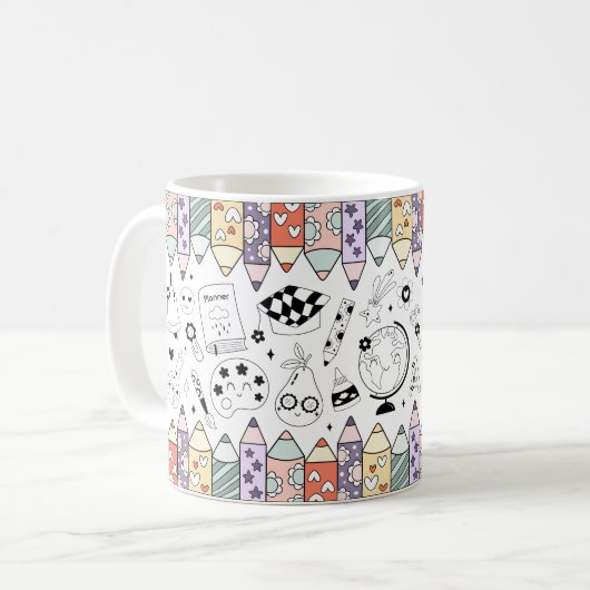 バックトゥスクール コーヒーマグカップ (正面左)