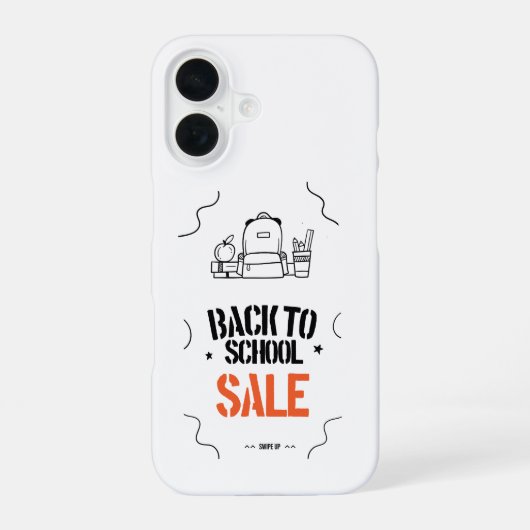 バックトゥスクール タイポグラフィーデザイン iPhone 16ケース (裏面)