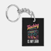 バックトゥスクール レトロ 教育は私のJam 80年代 キーホルダー (正面左)