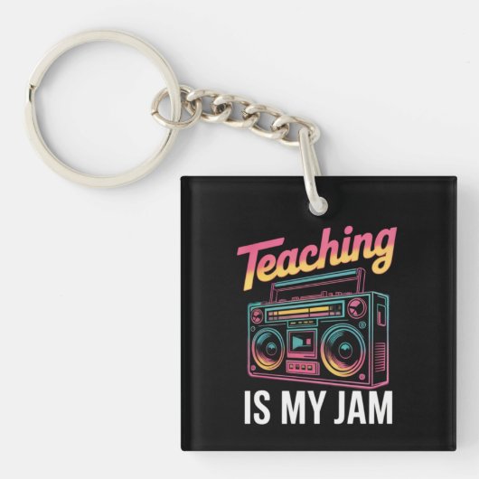 バックトゥスクール レトロ 教育は私のJam 80年代 キーホルダー (正面)
