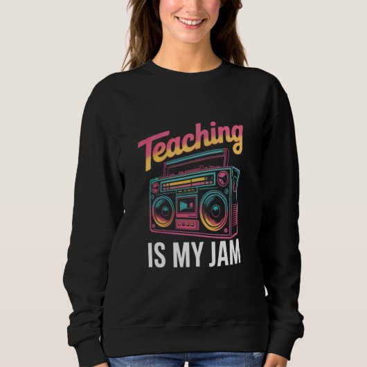 バックトゥスクール レトロ 教育は私のJam 80年代 スウェットシャツ (正面)