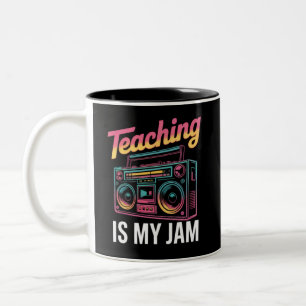 バックトゥスクール レトロ 教育は私のJam 80年代 ツートーンマグカップ