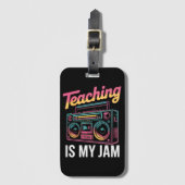 バックトゥスクール レトロ 教育は私のJam 80s ラゲッジタグ (正面縦)