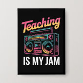 バックトゥスクール レトロ 教育は私のJam 80s 缶バッジ (正面)