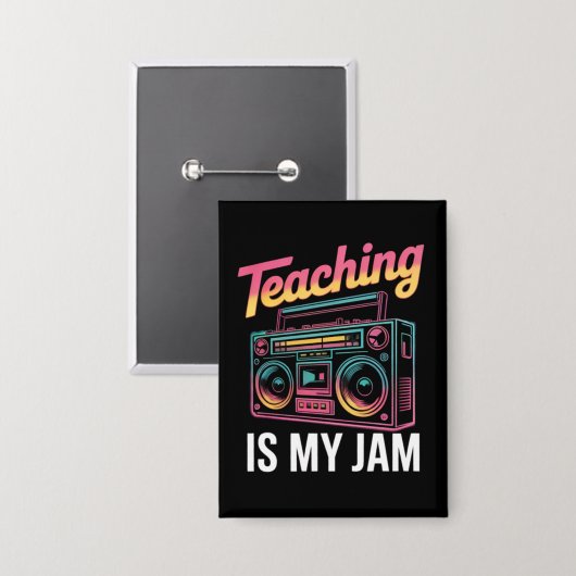 バックトゥスクール レトロ 教育は私のJam 80s 缶バッジ (正面/裏面)