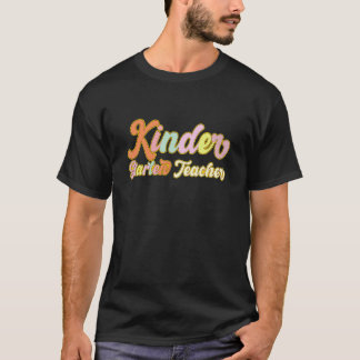 バックトゥスクール 幼稚園の先生 カラフルなヴィンテージ Tシャツ