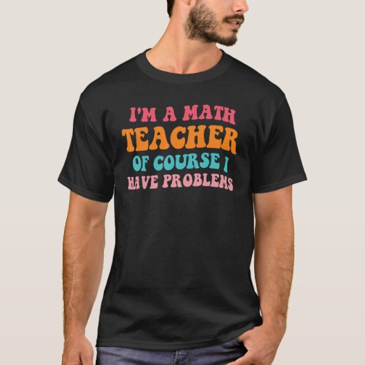バックトゥスクール 数学 レトロ先生 数学 Tシャツ (正面)