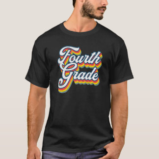 バックトゥスクール 4年生 レトロ 4年生 先生 Tシャツ