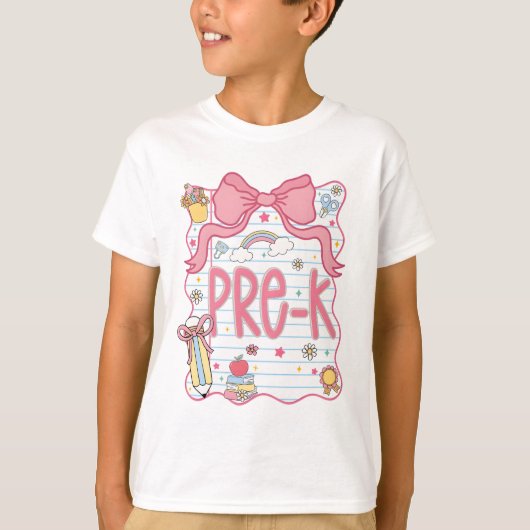 バックトゥスクールTシャツ、幼児の小学校初日 Tシャツ (正面)