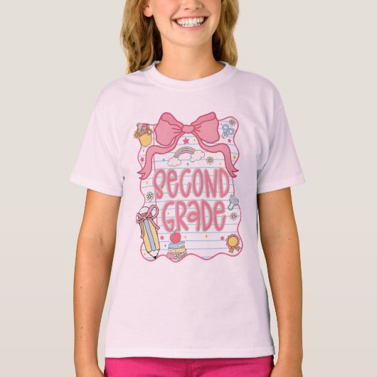 バックトゥスクールTシャツ 2年生 Tシャツ (正面)