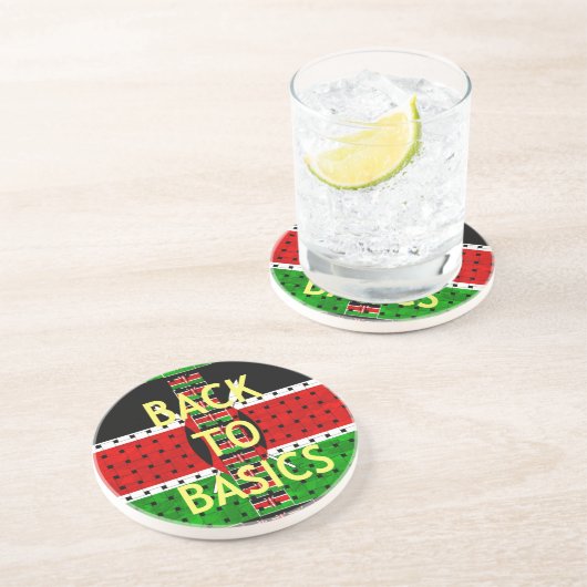 バックトゥベーシックス:ケニアの国旗をテーマにした織物文化 コースター (側面)