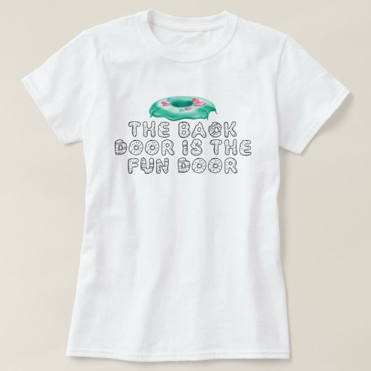 バックドアはおもしろいドーおもしろいト引用文 Tシャツ (デザイン正面)