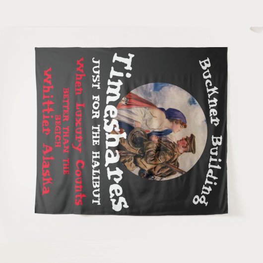 バックナー建物タイムシェアウィティエアラスカ タペストリー (正面(横))