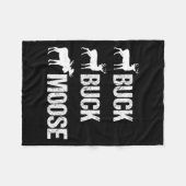 バックバックムースおもしろいムースバック狩り フリースブランケット (正面(横))