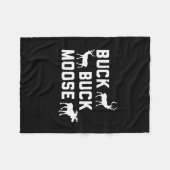 バックバックムースおもしろい狩りシーズン フリースブランケット (正面(横))