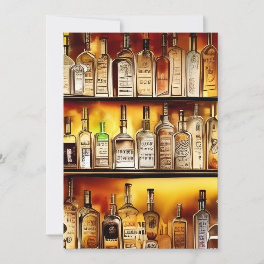 バックバーのアーティスティックウォーターカラーパーティ 招待状 (正面)