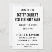 バックバーの芸術的な水彩パーティ 招待状 (裏面)