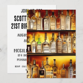 バックバーの芸術的な水彩パーティ 招待状