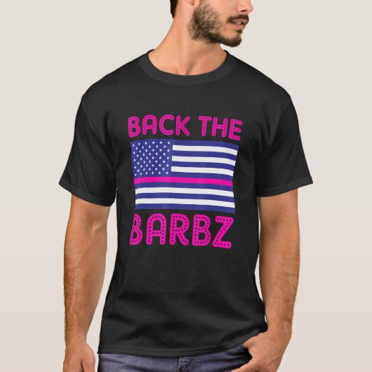 バックバーブ旗の愛Barbs忠実なファンアメリカン Tシャツ (正面)