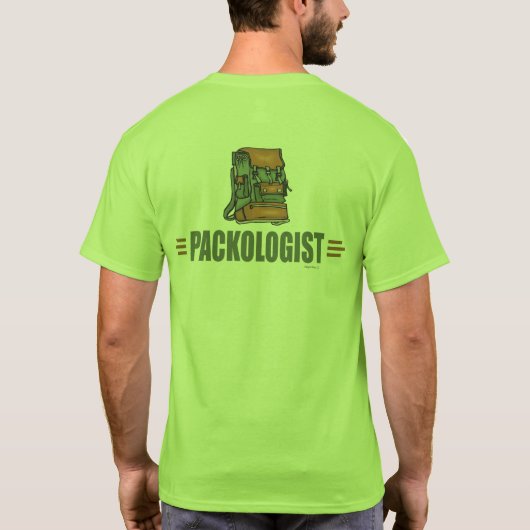 バックパッキユーモアのあるング Tシャツ (裏面)