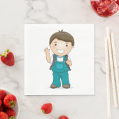 バックパックで微笑む少年 スタンダードランチョンナプキン (インサイチュ)