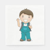 バックパックで微笑む少年 スタンダードランチョンナプキン (正面)
