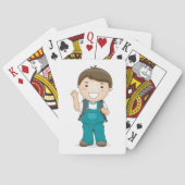 バックパックで微笑む少年 トランプ (裏面)